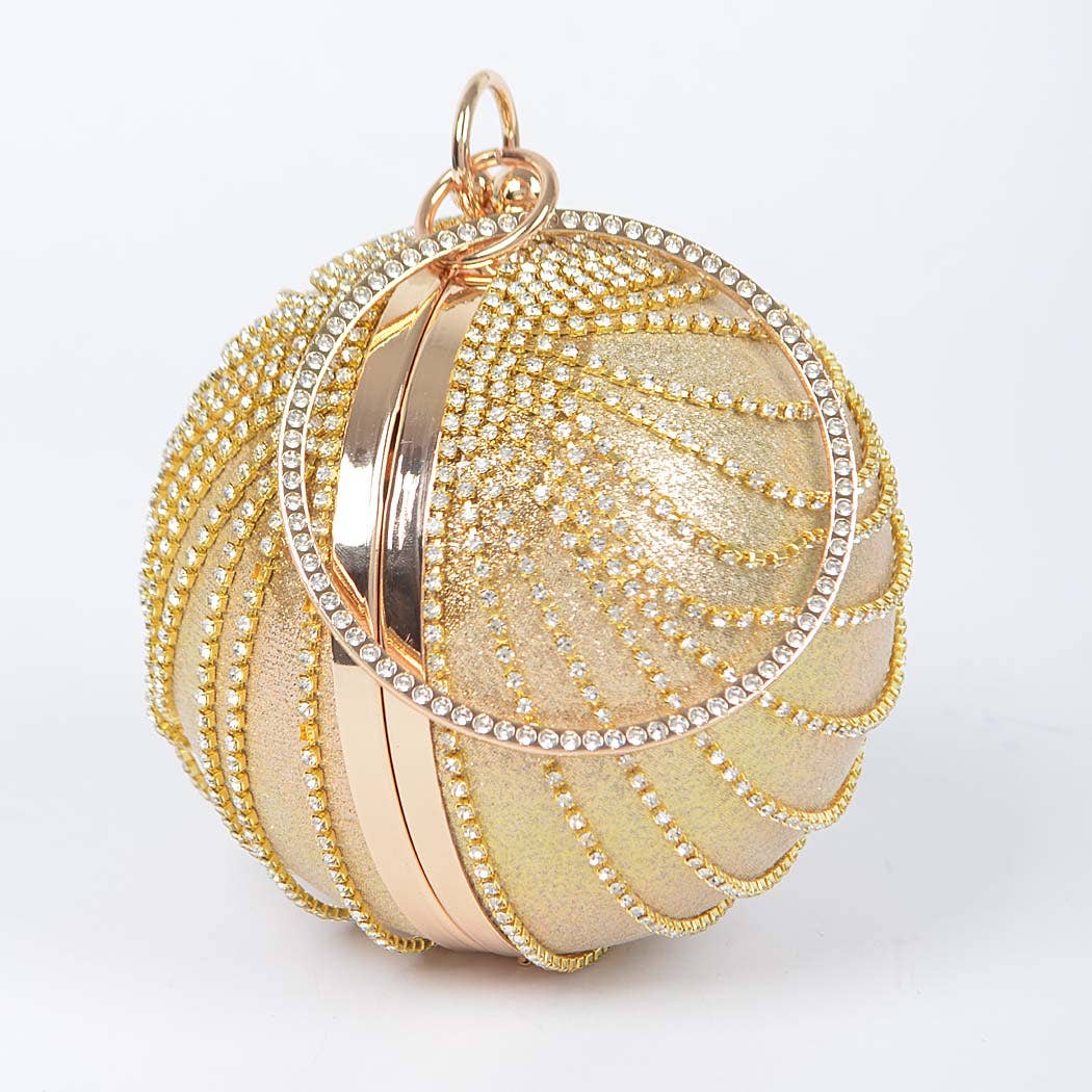 3AM BY H&D ACCESSORIES - Rhinestone Round Party Clutch