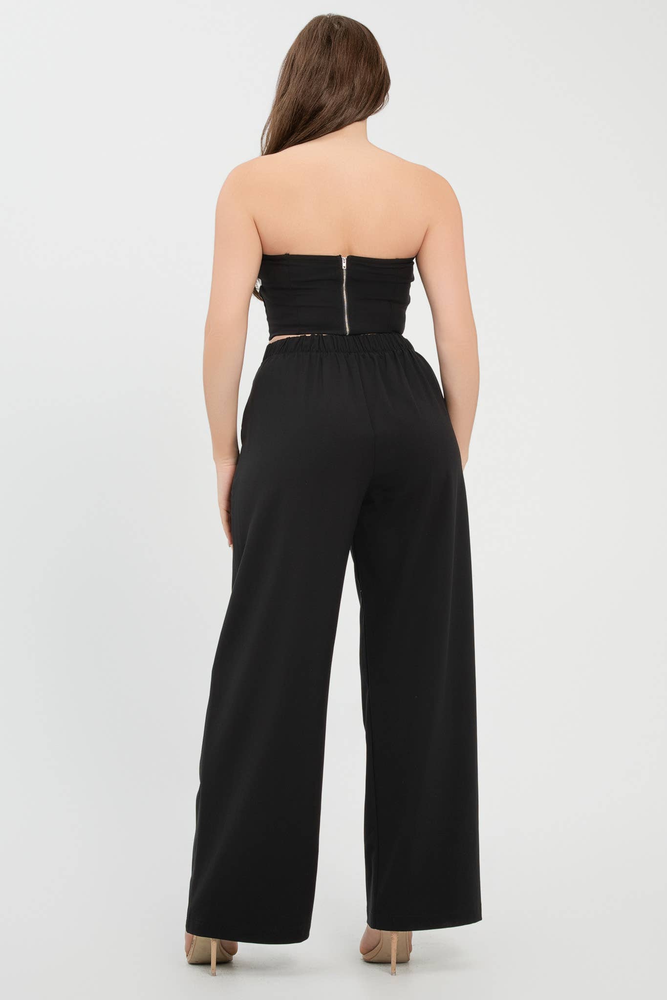 Julia by LoveJ -  Front Fold-Over Color Contrast Top And Pants Set
