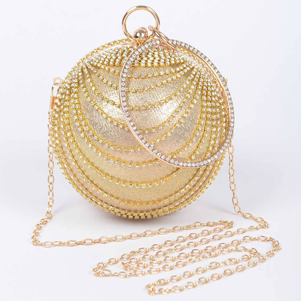 3AM BY H&D ACCESSORIES - Rhinestone Round Party Clutch