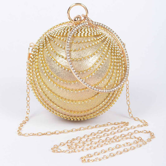 3AM BY H&D ACCESSORIES - Rhinestone Round Party Clutch
