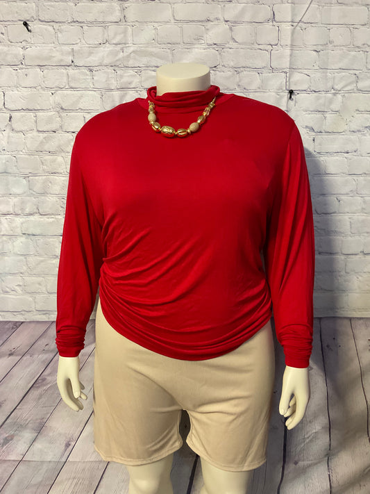 RED PLUS SIZE TURTLE NECK