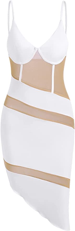 WHITE ASYMMETRICAL CORSET DRESS