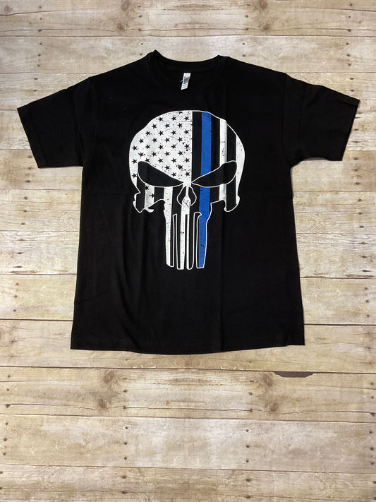 MEN FLAG SKULL GRAPHIC TEE