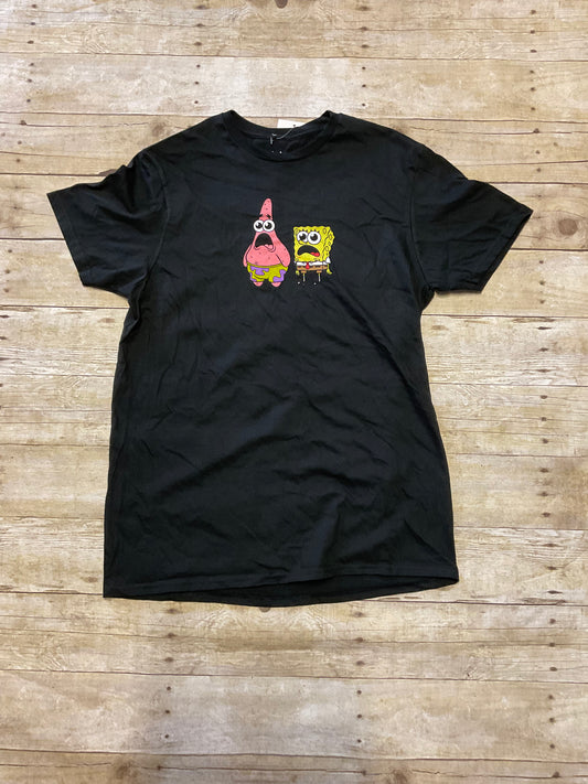 MENS BLACK SPONGEBOB GRAPHIC TEE